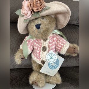 Boyds Bears Plush Teddy with Pink and Beige Outfit
